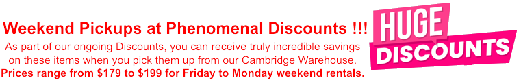 Weekend Pickups at Phenomenal Discounts from our Cambridge Warehouse !!!