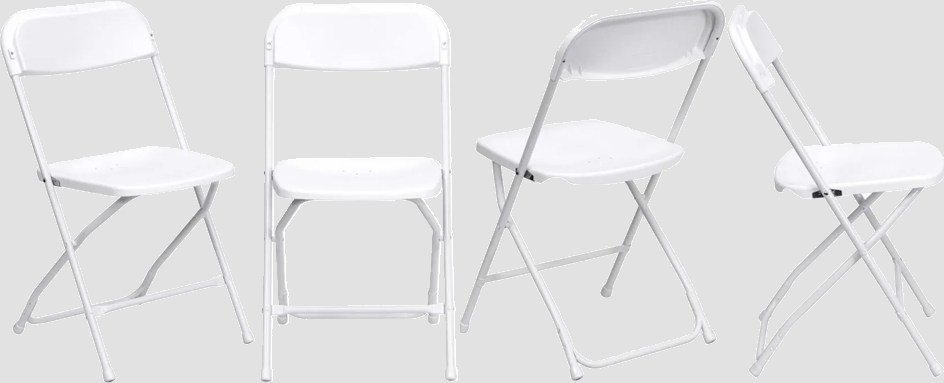 White Plastic Folding Chair Rentals in Toronto, Mississauga, Brampton, Hamilton, London, Kitchener, Ontario